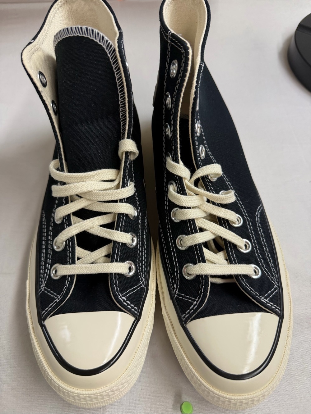 Converse Black High-Top Sneakers with Cream Accents